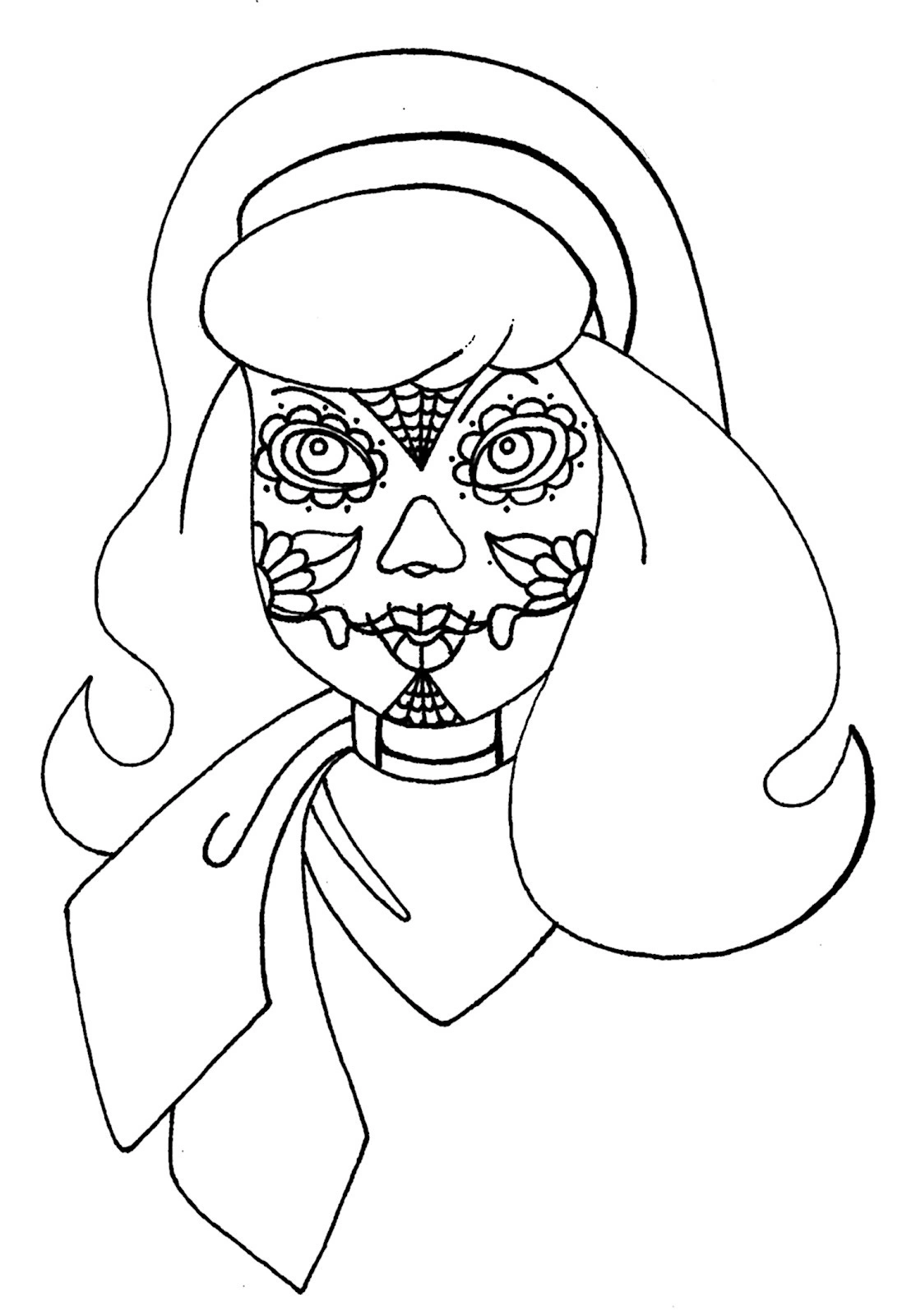 Daphne in a mask coloring page